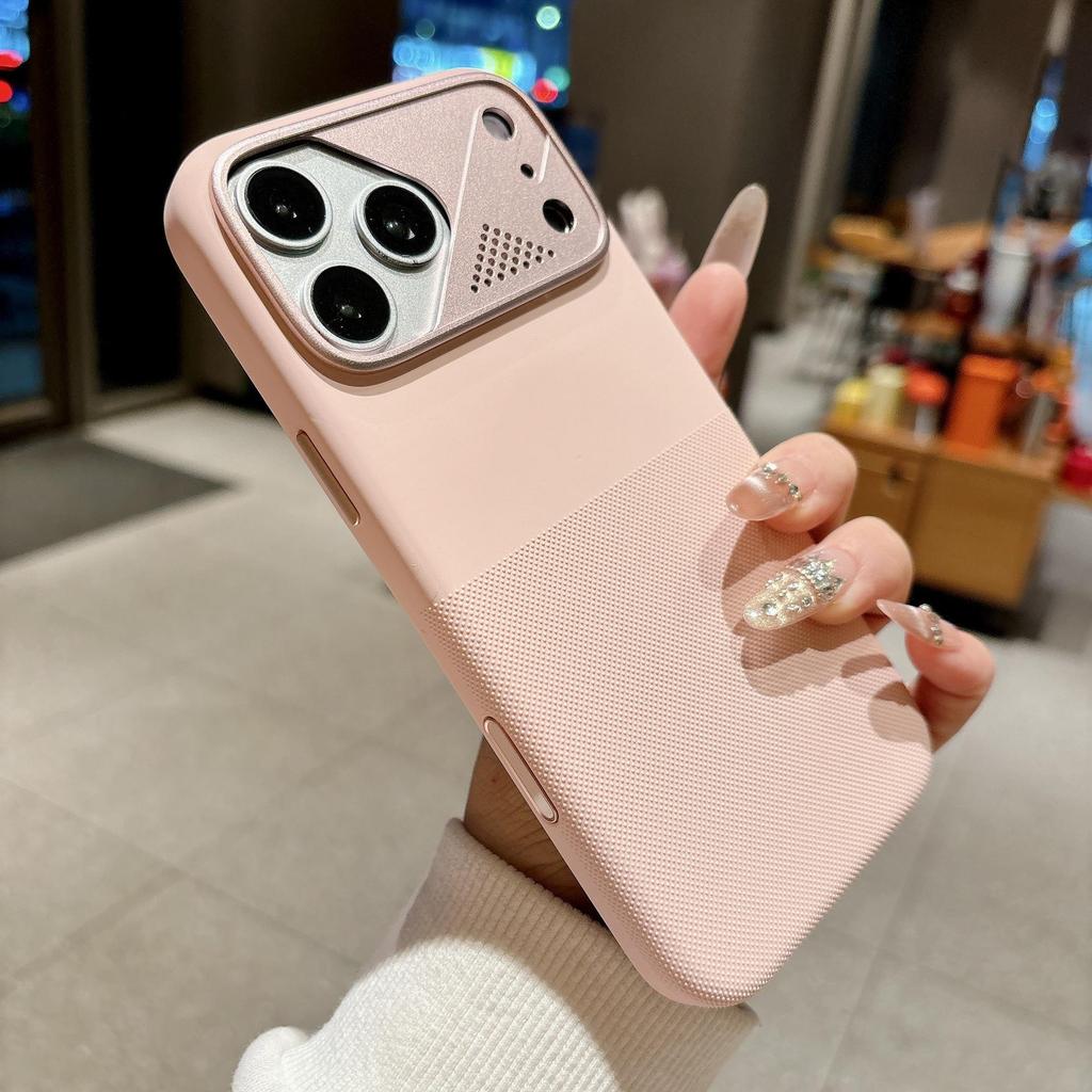 Liquid Silicone Magnetic Phone Case for iPhone 17 Pro Max with Apple 16 Aluminum Dot Matrix Design