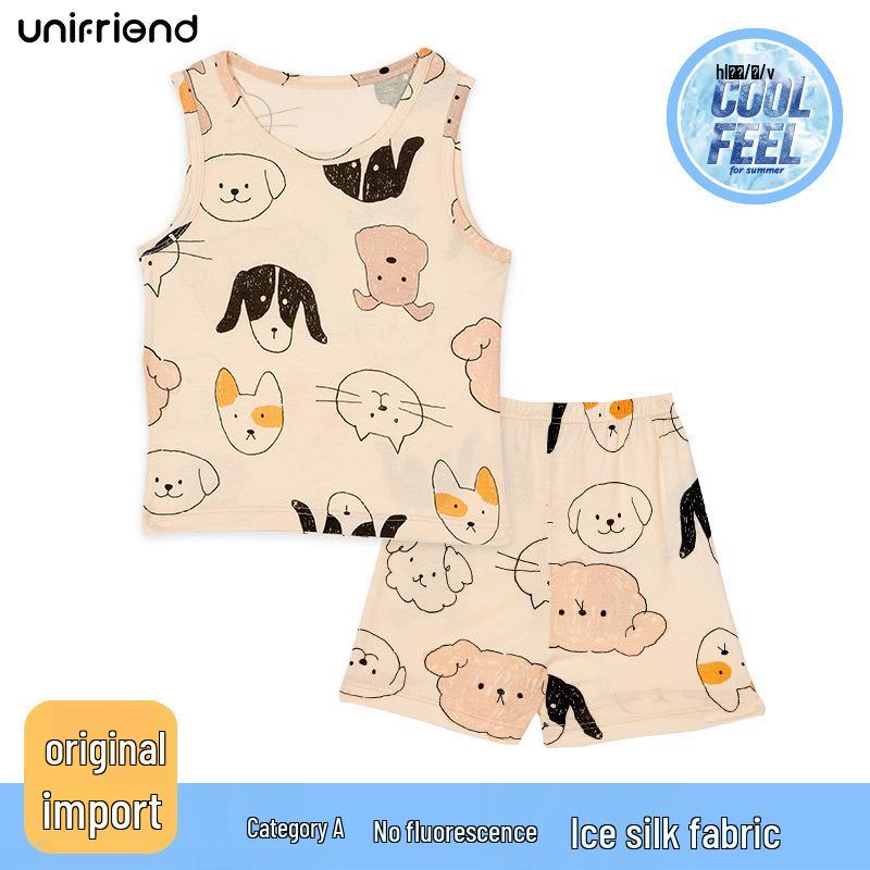 Корейский летний пижамный комплект Unifriend для детей - Одежда для кондиционера для мальчиков и девочек 130