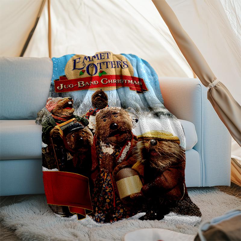 Emmet Otter's Jug-Band Christmas Theme Printed Blanket - Perfect for Couch, Bed, Travel & Outdoor Use | Machine Washable, Cozy & Durable.