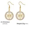 Tree of Life Women's Earrings Stainless Steel Gold Clear Zircon Round Pendant Dangle Earring Amulet Jewelry Gift