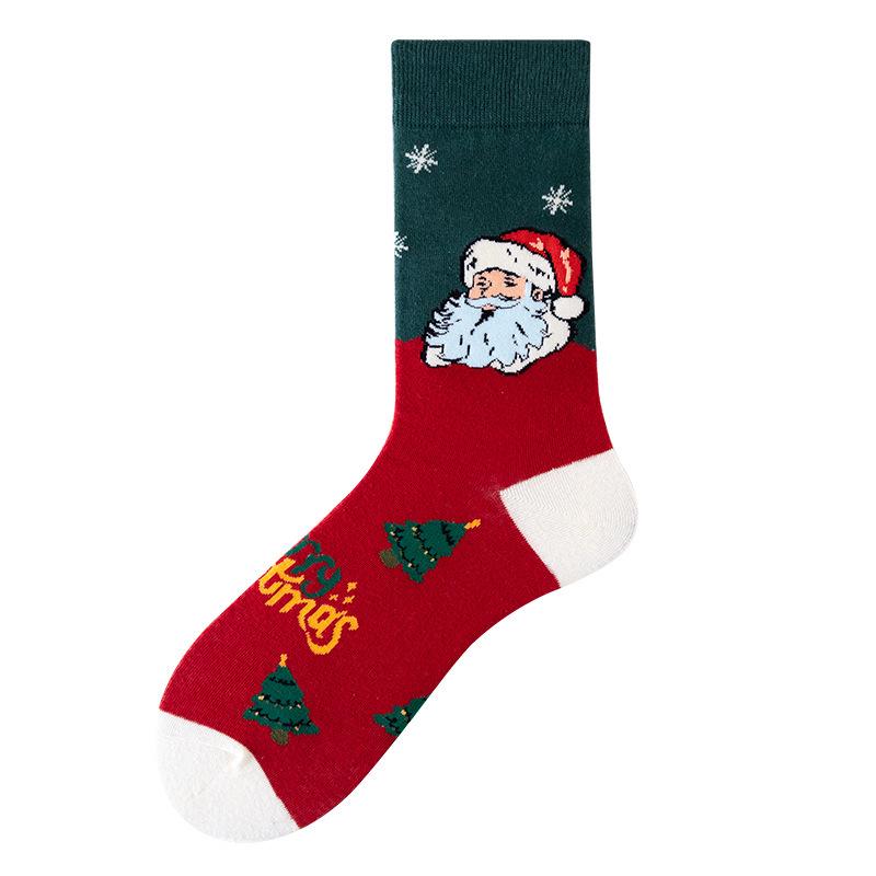 Trendy Christmas Mid-Calf Socks - Santa & Reindeer Festive Gifts for Autumn & Winter