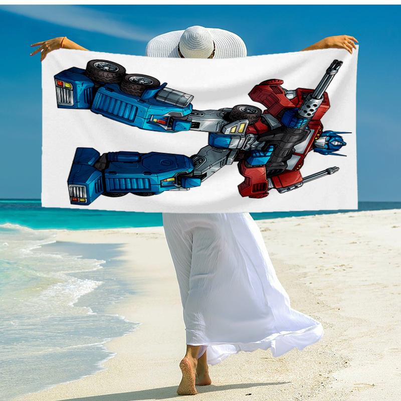 Ultra-Soft Beach Towel with Optimus Prime Theme,Ideal for Pool - Camping, Diving - Perfect Travel Essential, Vibrant Beach Towel.
