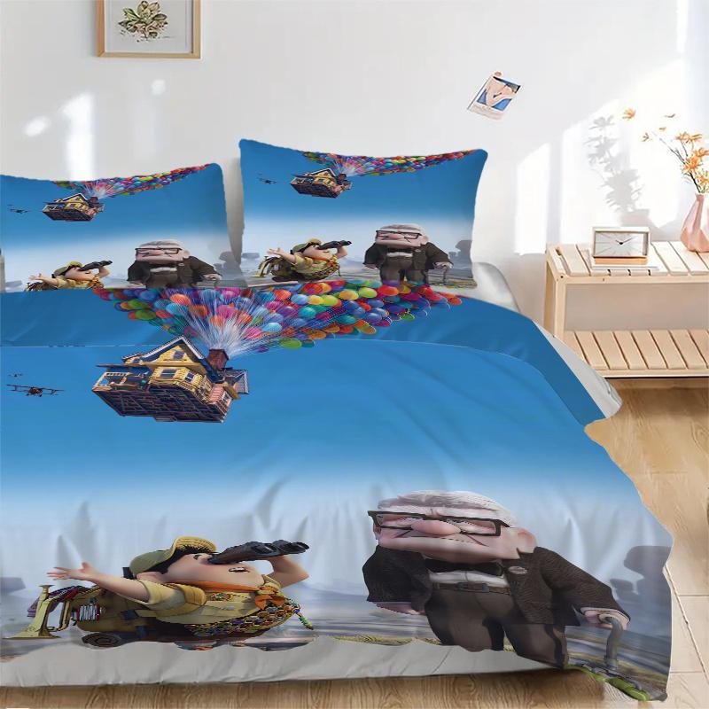 

3pcs Disney Up House Balloons Adventure Pattern Print Cover Set Ultra Soft, Breathable, and Comfortable Bedding with Stylish Design for Bedr 135x200cm