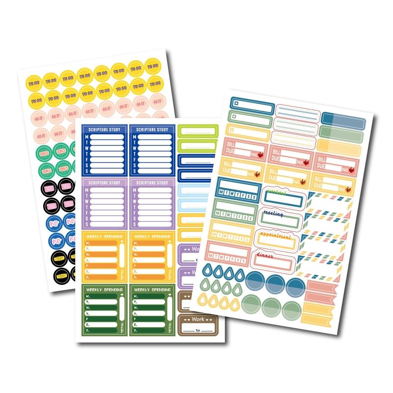 Functional Decorative Productivity Stickers Enhance Simplify Your Planner Journal Calendar for Students Teachers Staff