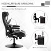Gaming Chair, Gaming Seat, Integrated Speakers, Reclining Backrest, Black+White, 69 X 73 X 118cm