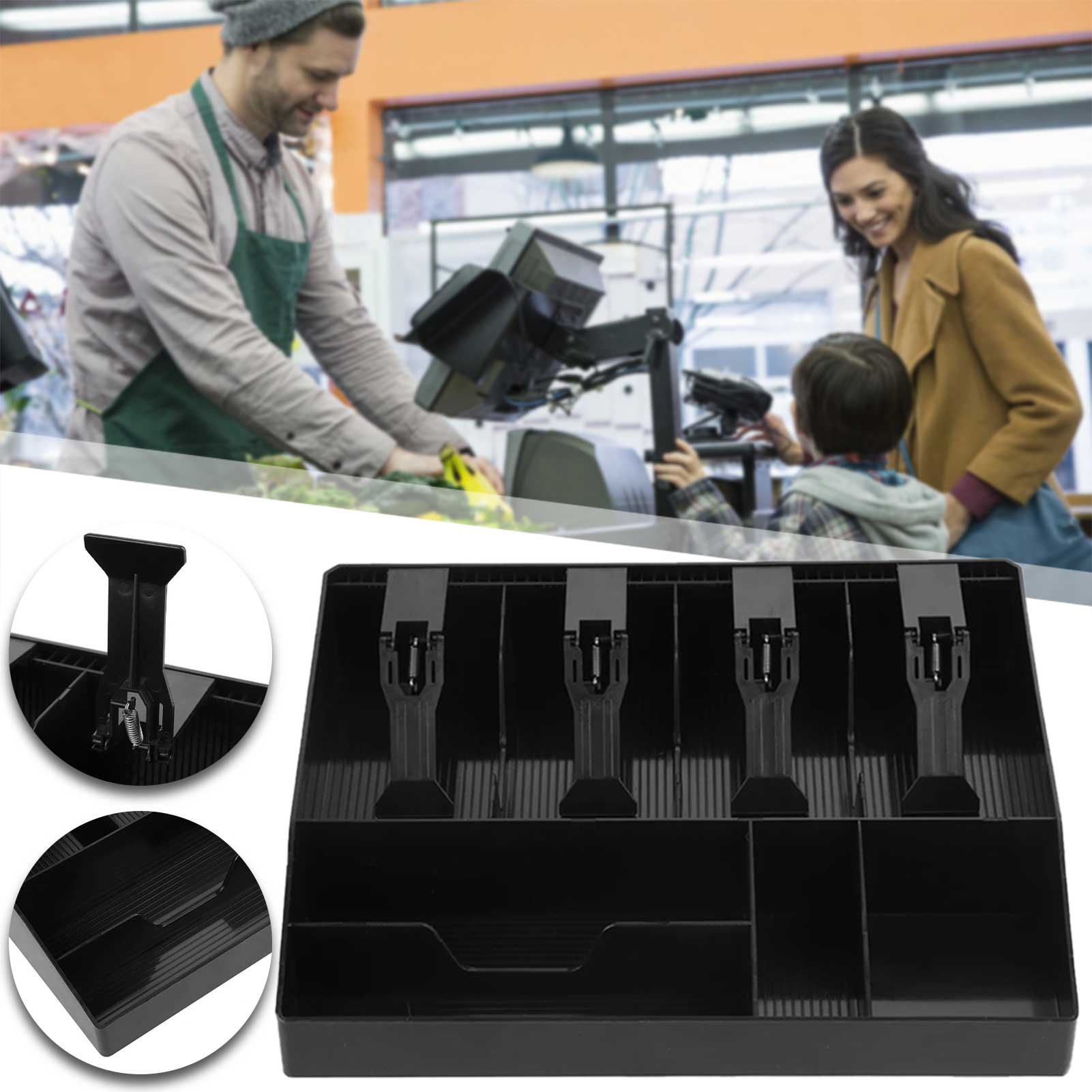 

Cash Register Drawer Insert Tray Plastic Clip Money Storage Box For Restaurants China Mainland