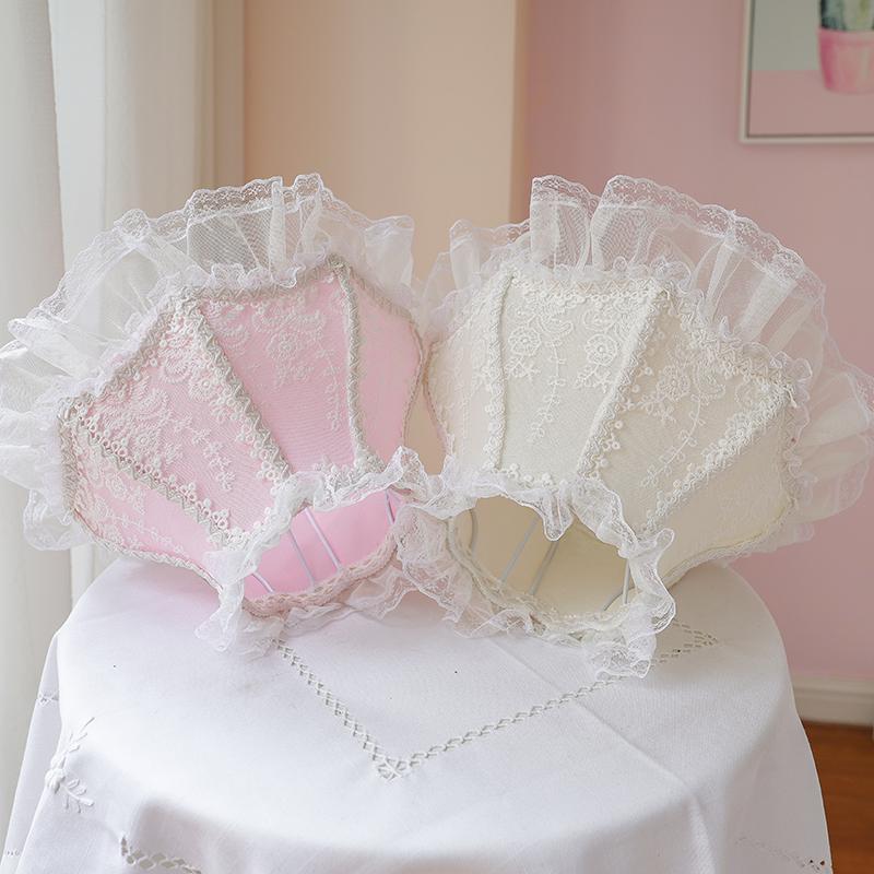 European Creative Lace Fabric White Table Lamps Korean Rural Maid Lovely Small Fresh Resin Lamps Bedside&foyer&bedroom SFY006