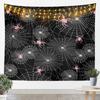 Spider Web Tapestry, HD Print with Red & Blue Web Pattern & Black Spider, Wall Decor for Bedroom, Cool Bohemian Style