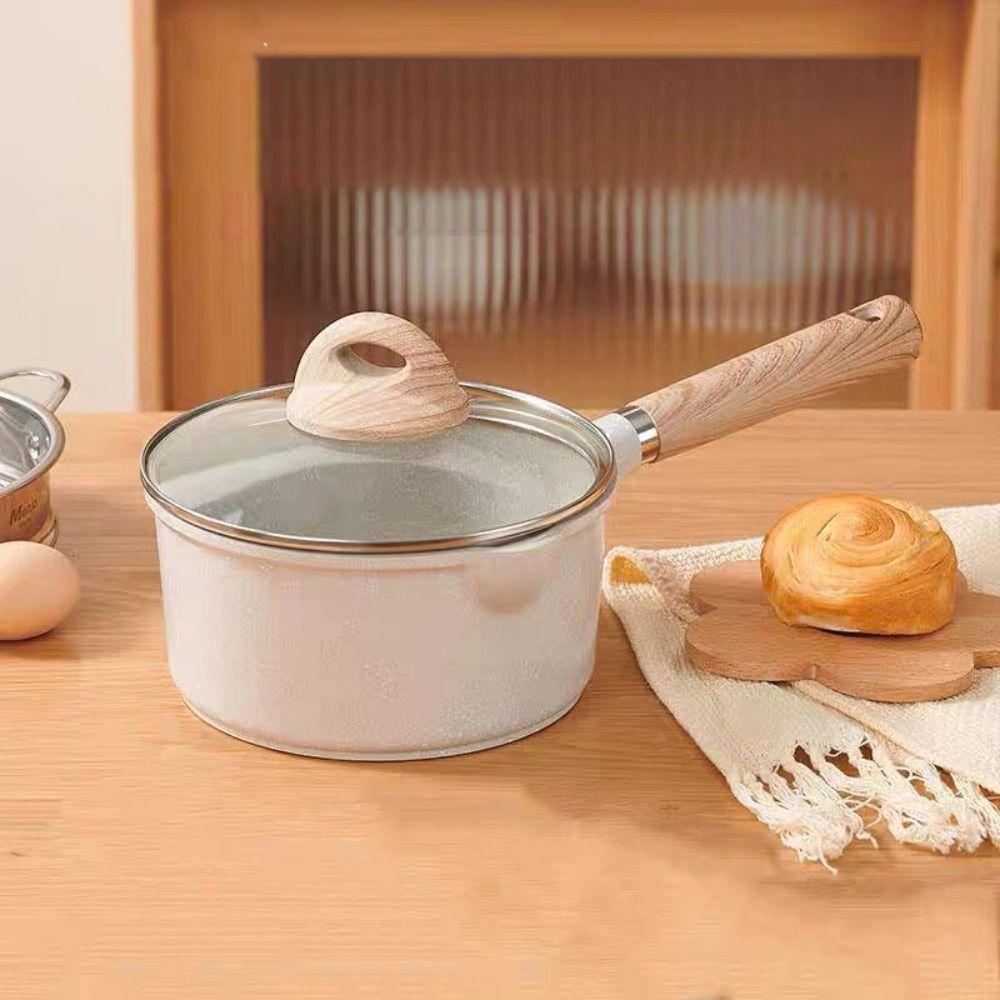 Spout Design Aluminum Zinc Zinc Alloy Milk Pot Non-stick Soup Pan Mini Saucepan  Stove