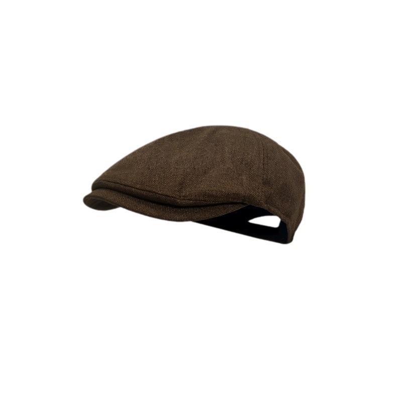 Grande Casquette Plate Marron à Bec de Canard, Béret Japonais Rétro, Grande Taille, pour le Printemps et l'Automne.