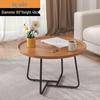 Walnut Minimalist Round Side Table – Italian Luxury Coffee Table for Living Room