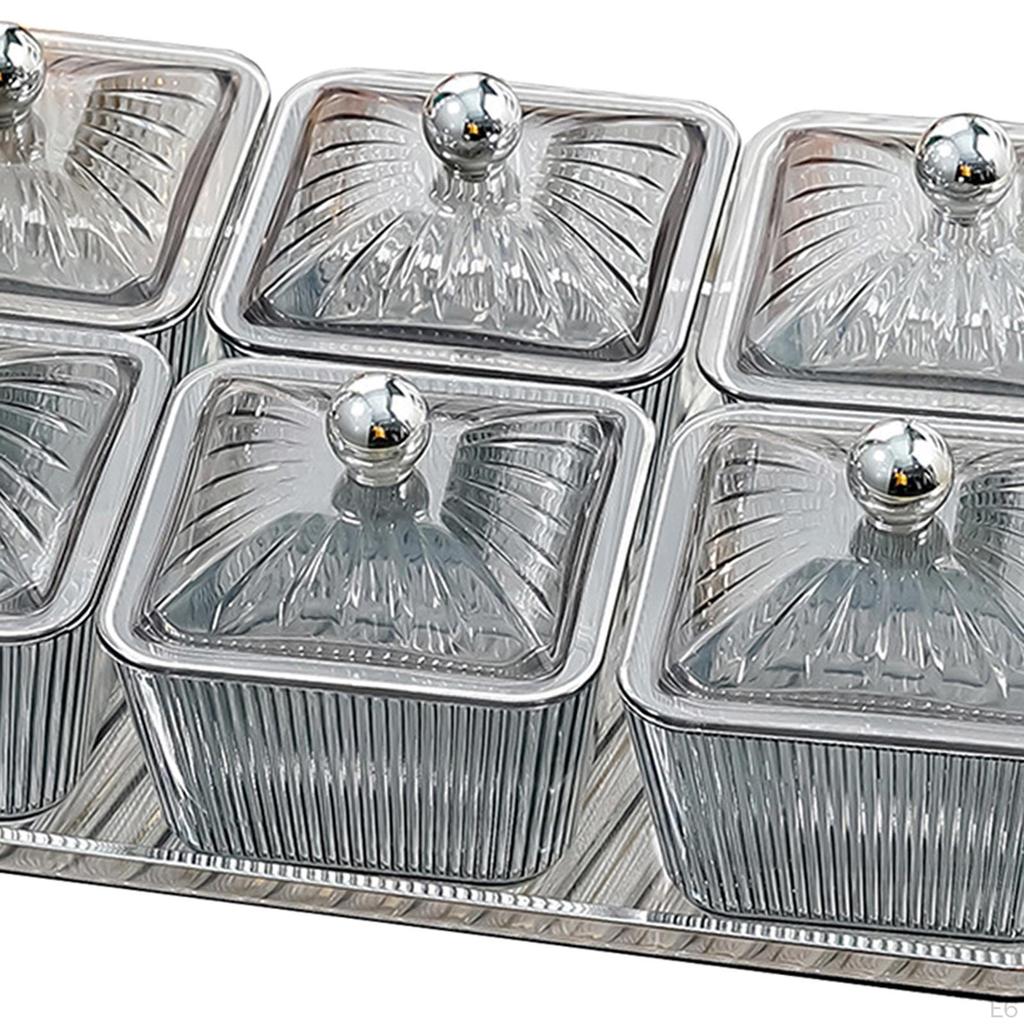 Divided Serving Dishes 6 Removable Bowl Appetizer Condiment Server Food Storage Organizer