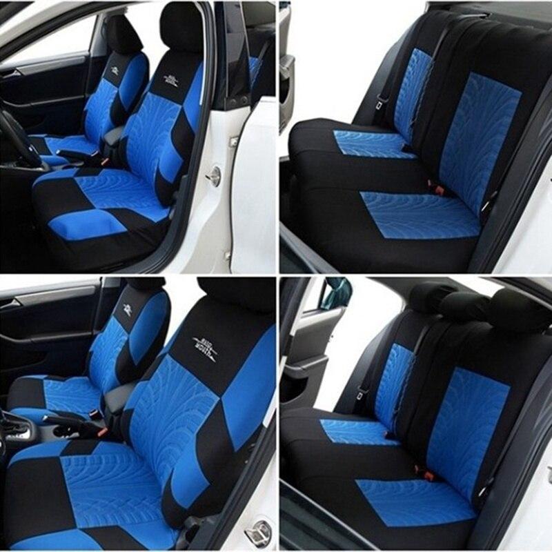 Universal Car Seat Covers Set Fit Most Cars Covers with Tire Track Detail Styling Four Seasons for Seat Protector Car Interior