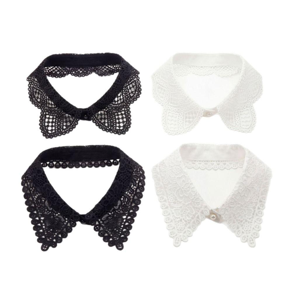 Colletto di Pizzo Rimovibile Mezzo Colletto Decorativo Staccabile Elegante Finto Colletto da Ufficio Accessori per Maglioni