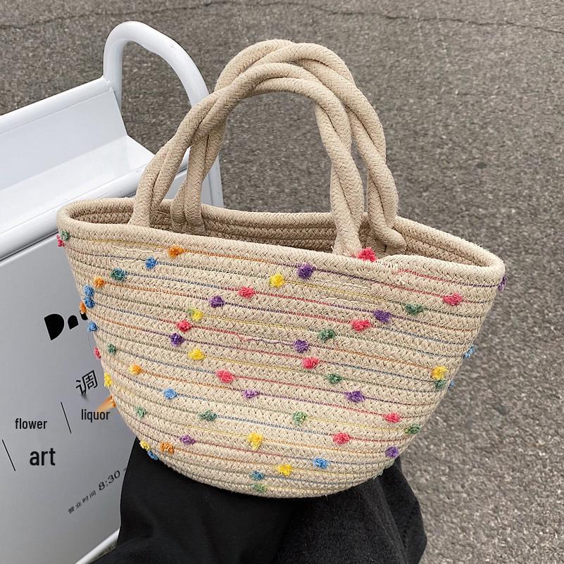 Women's Versatile Straw Woven Handbag - Fashionable Shoulder Basket Bag