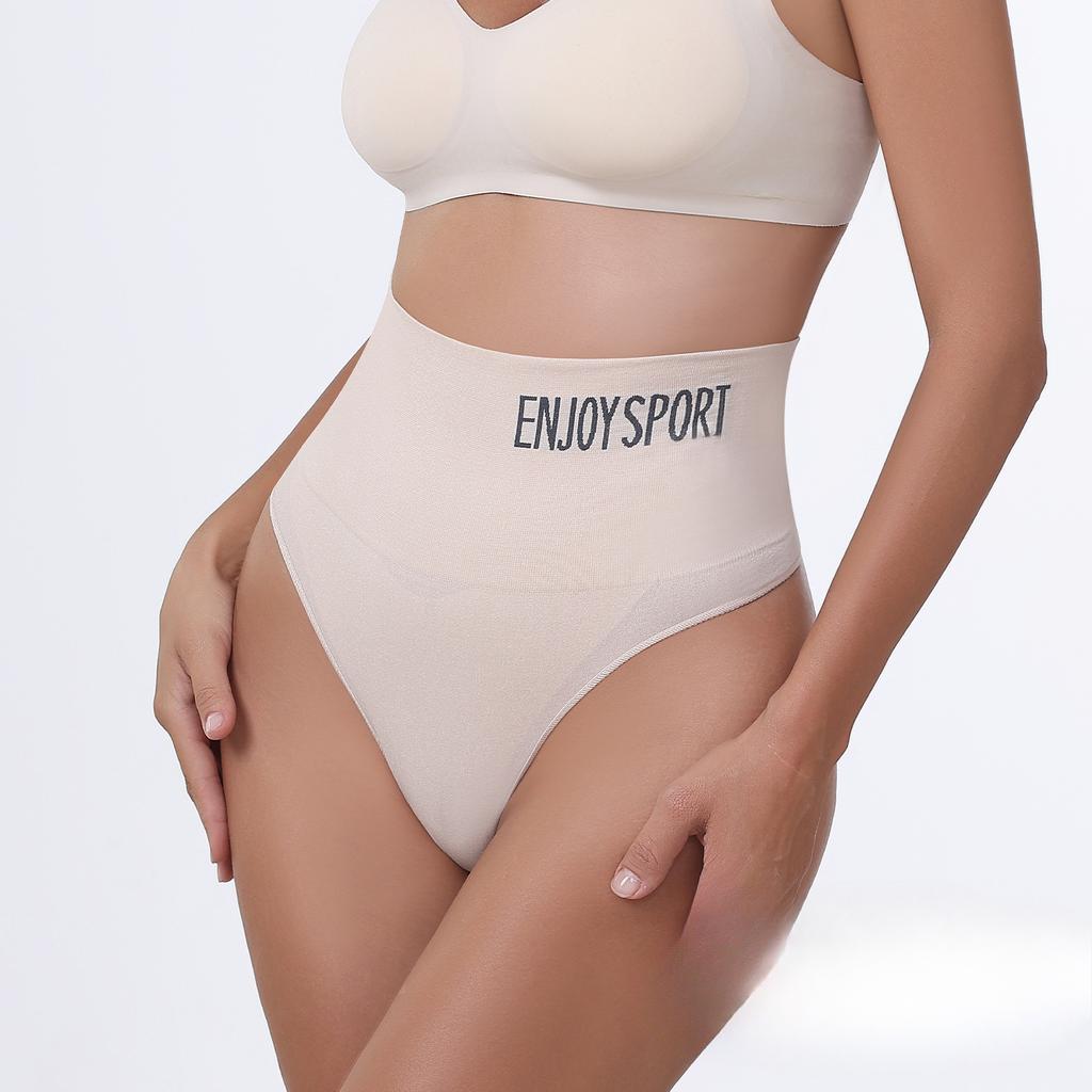 Woman Sexy Seamless Sports Fitness Letters Medium Large Size High Waist Seamless Briefs Thong