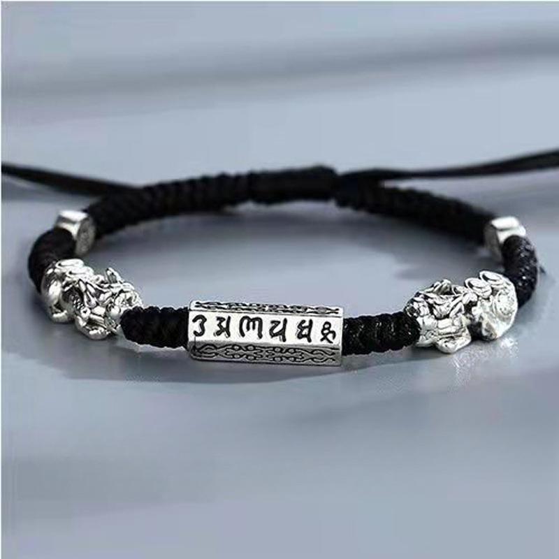 Pixiu Lucky Bracelet Men's Tide Transshipment Hand Rope Fashion Generous Boys High-end Niche Jewelry Gift