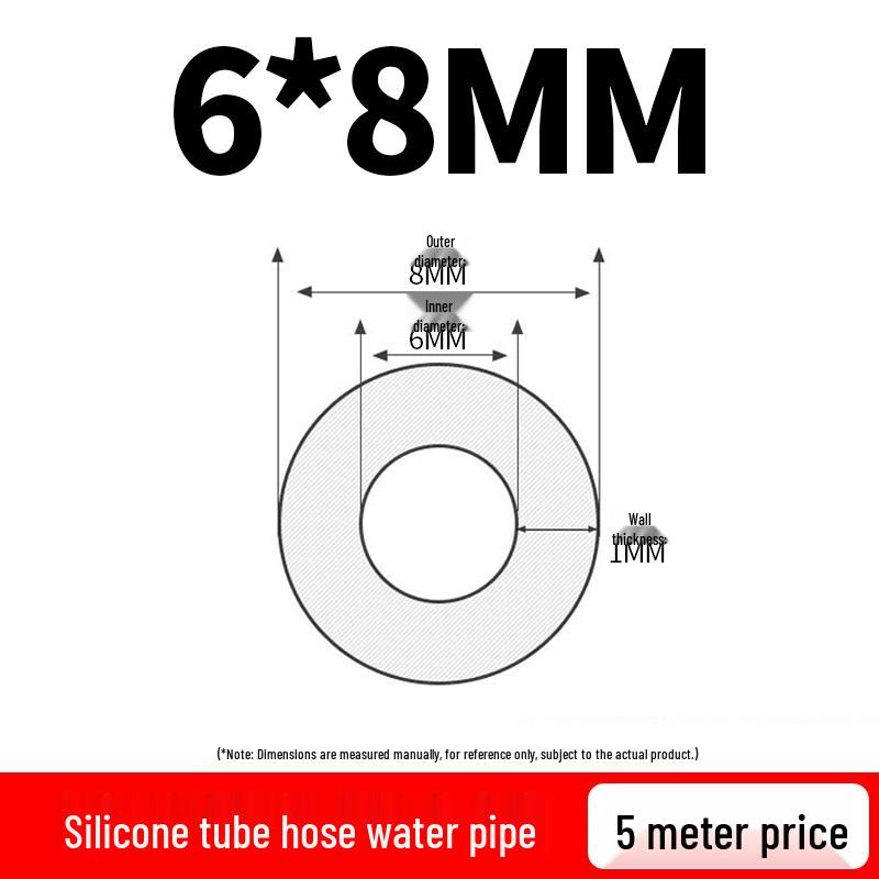 Translucent Silicone Rubber Hose, High-Temperature Resistant, Industrial-Grade Elastic Heat Conducting Tube, 4 or 6 Points.