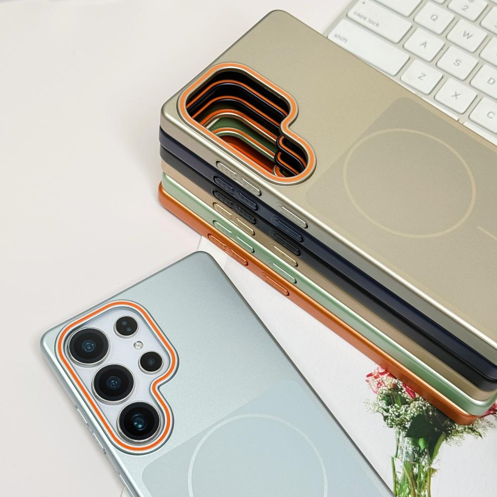 Luxuriöse Schlanke PC-Metalllackierung Galvanisierte Magnetische Hülle Für Samsung S26 S25 S24 S23 Ultra Plus FE Für Magsafe Kabelloses Ladeabdeckung