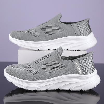 Spring New Casual Sports Running Shoes Soft-soled Lazy Shoes Fly-woven Breathable Mesh Shoes