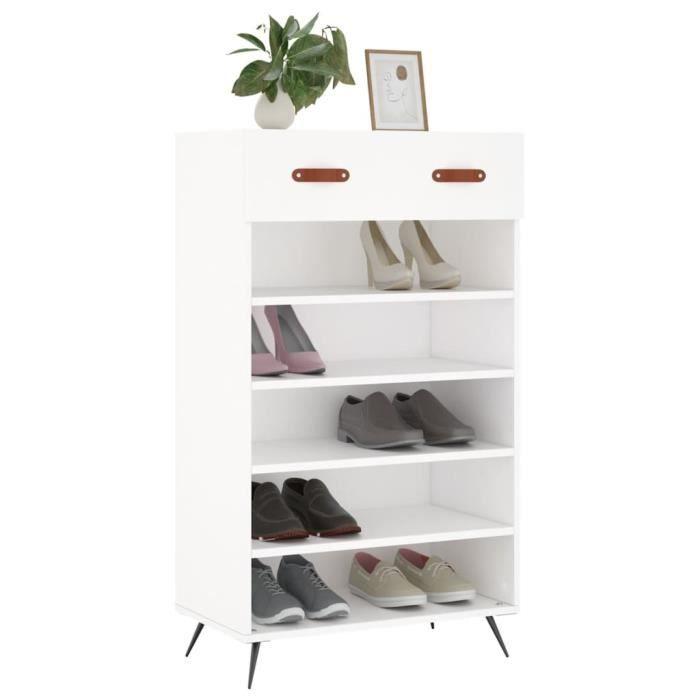 VidaXL Armoire à chaussures blanc 60x35x105 cm bois d'ingénierie 829580