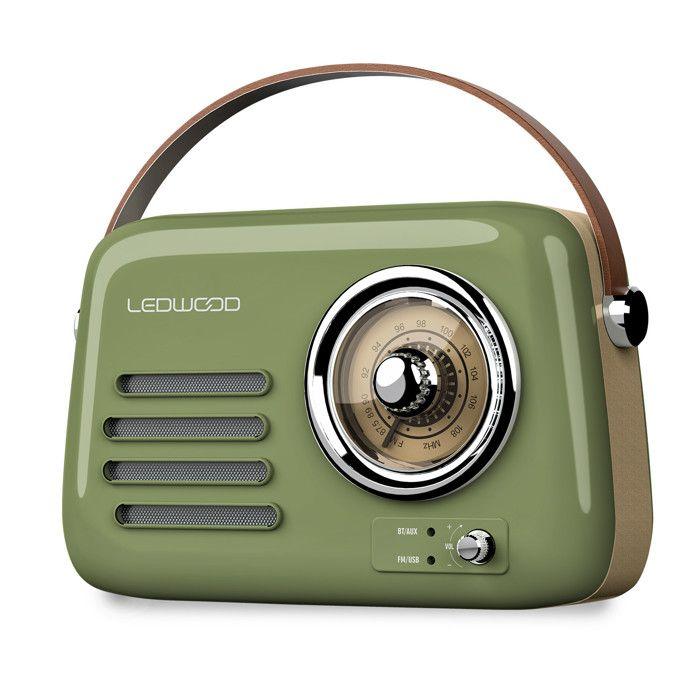 Radio Portable - LEDWOOD - ALMA - FM - Bluetooth - 30W - Vert Olive