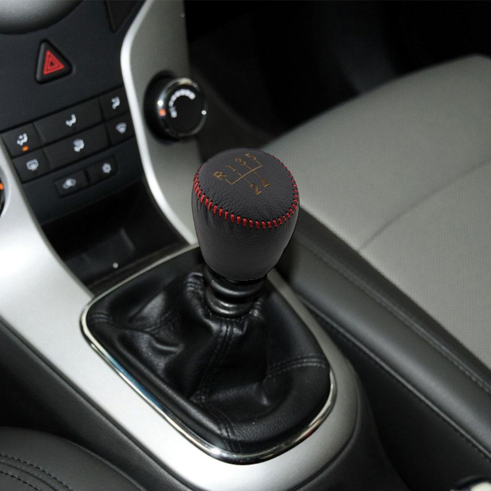 5 6 Speed MT Leather Car Gear Shift Knob Collars Cover for Chevrolet Cruze Sedan Hatchback 2009 - 2015 Accessories