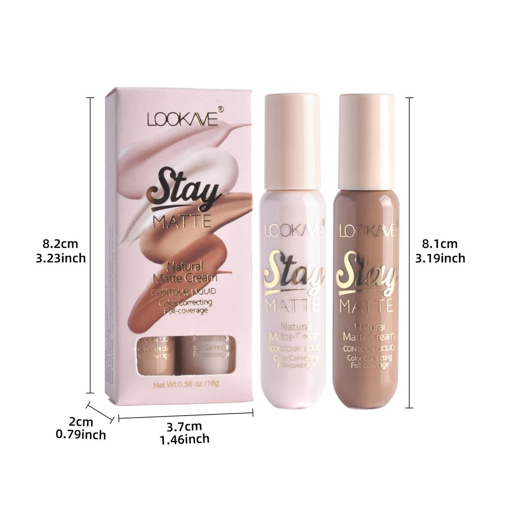 2pcs Set Acne Marks Concealer Cover Up Spots Face Brighten Contour Shadow Makeup Liquid Concealer