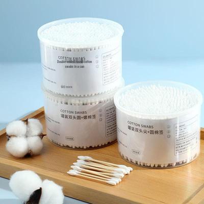 Double-Headed Cotton Swabs for Ear Cleaning and Makeup, Small and Thin, with Pointed and Round Tips, Disposable
