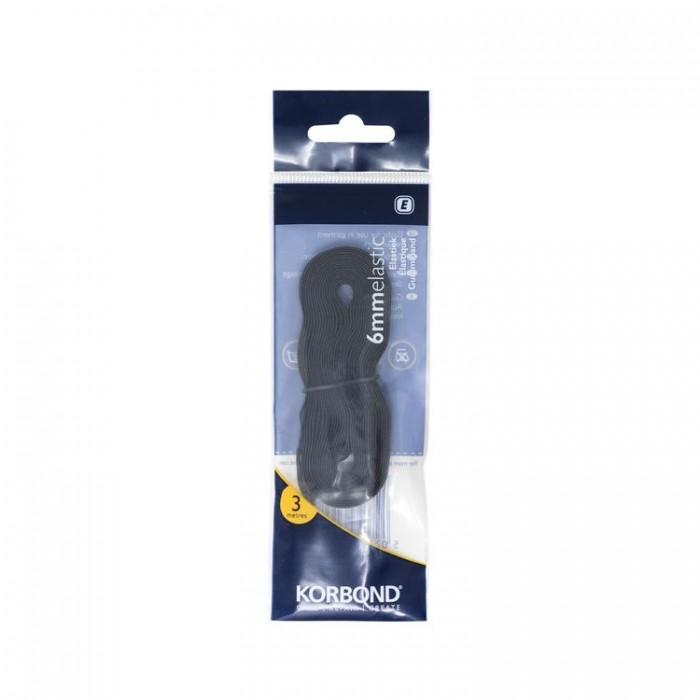 Korbond Elastic Black 6mm x 3m