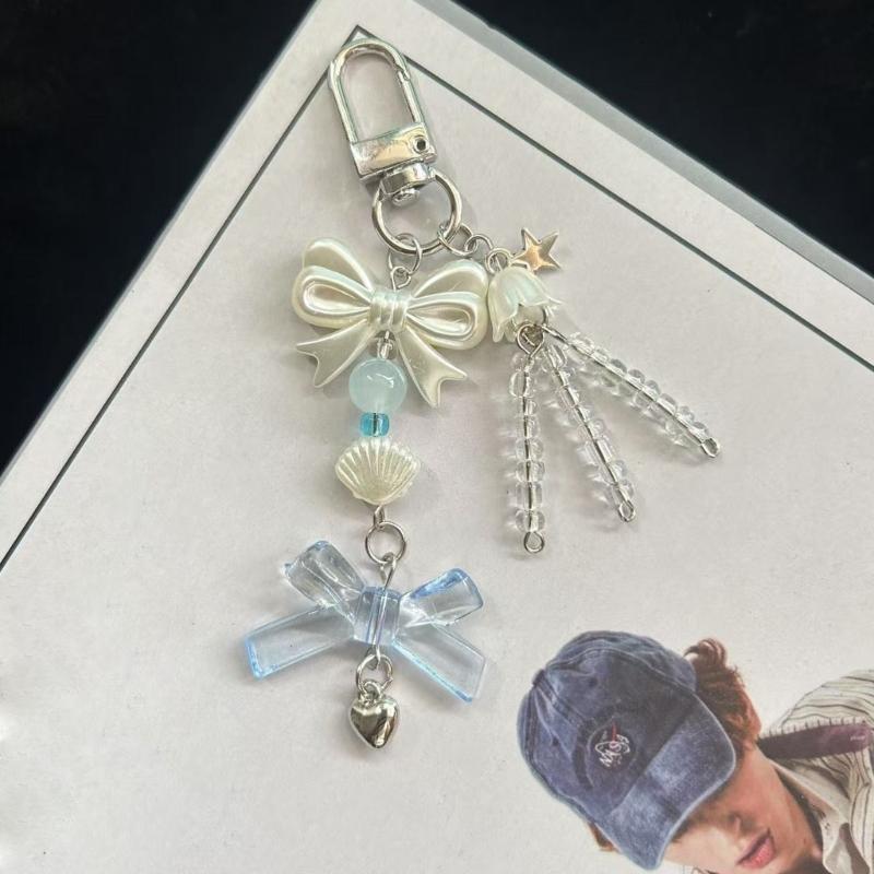 Lightweight Beaded Phone Lanyard With Bowknot Shell Star Pendant Key Accessories Bag Decoration For Everyday Use