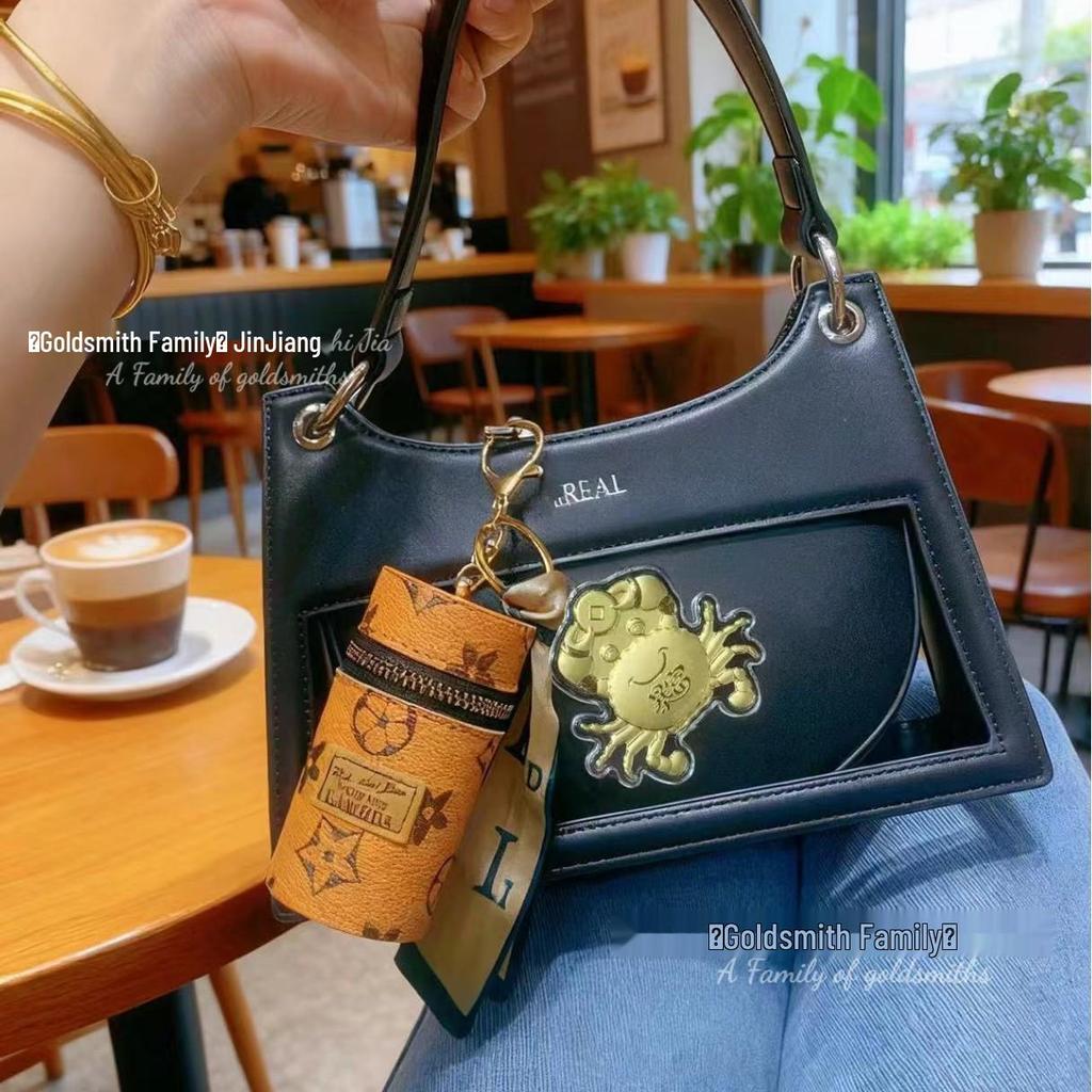 999 Pure Gold Money Keychain & Mobile Chain with Crab Bag Pendant for Girlfriend