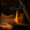 Flammeneffekt-Lampe Drachen Bücherregal Nische Licht, 3D-gedruckter feueratmender Fantasy-Flugdrache, Regal Akzent Skulptur mit LED Gotische Bibliotheksdekoration,