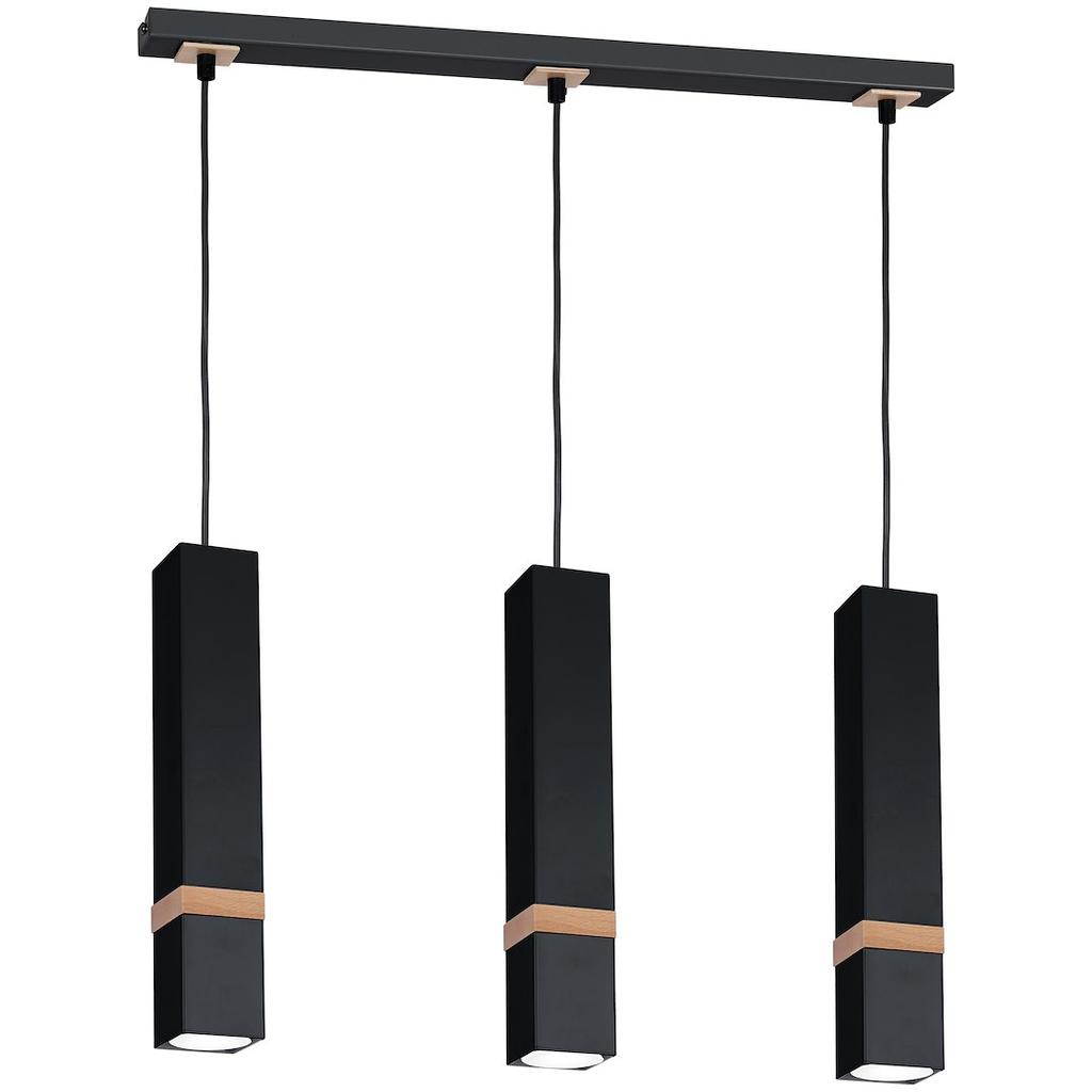 Vidar 3 Pendant Lamp Gu10 Black Wood Milagro Mlp5404