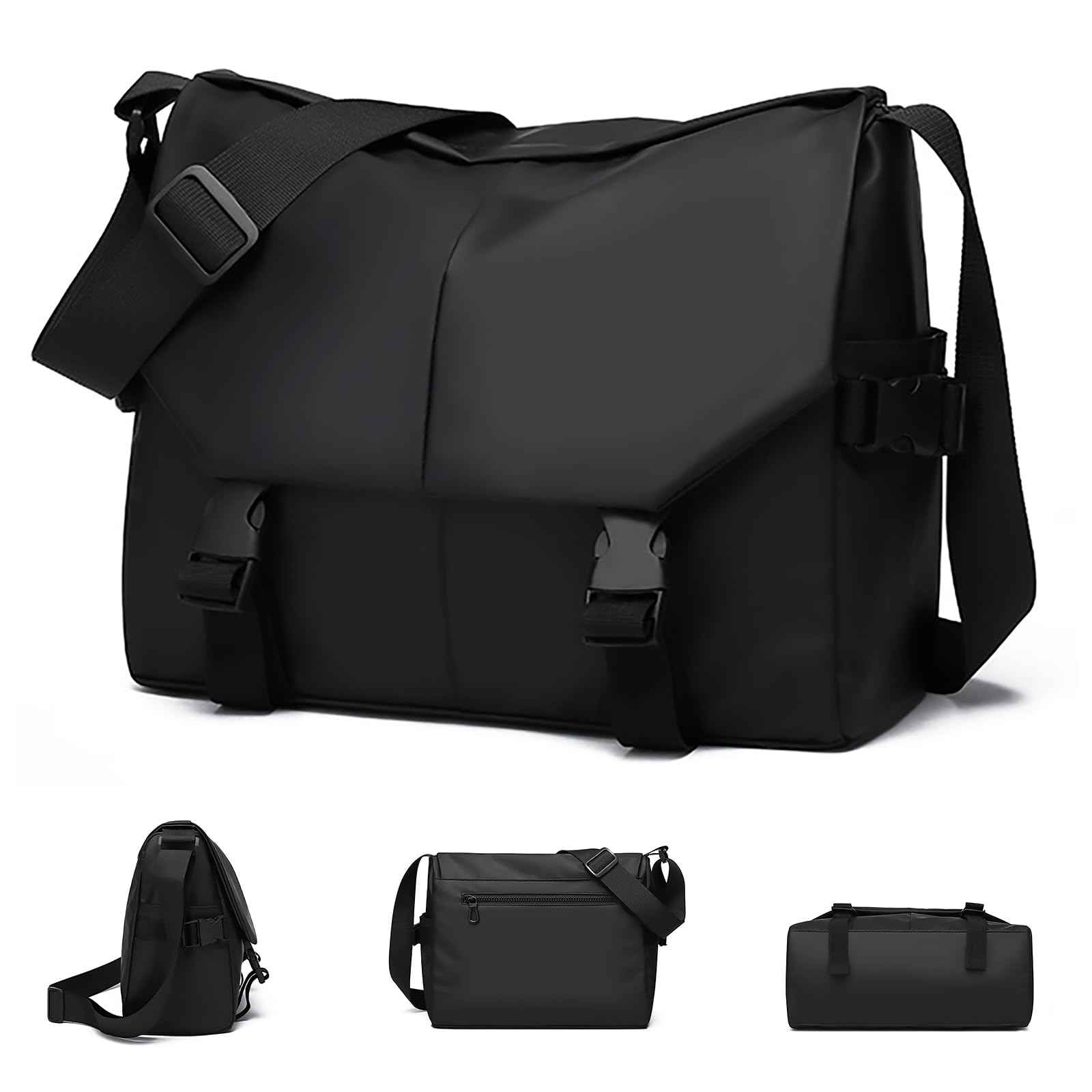 

Наплечна сумка через плече для чоловіків та Вода Велика Функціональна Одна Підходить для Міського Використання та Активного Відпочинку [Roseelk] Чоловіча Сумка, Жіноча, Водовідштовхувальна, чорний