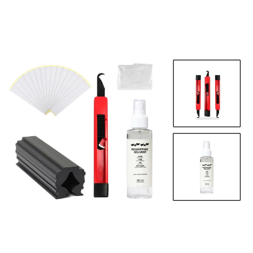 Premium Grip Repairs for Regripping Golf Clubs, Come with 15 Professional Tapes, Golf Solvent