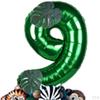 28 Pieces Jungle Animal Balloons Leaves Decor Theme Cute Green Aluminum Latex Balloon for