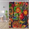 Vibrant Paisley Print Waterproof Shower Curtain for Bathroom, Colorful Floral Design High-End Toilet Partition Curtain