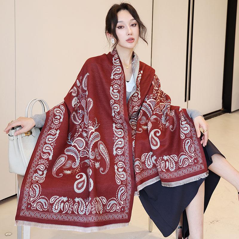 

65 * 190 см осень и зима новый женский однотонный универсальный простой кисточкой имитация кашемира двухсторонний шарф теплый шарф атмосфера шаль 65-190cm