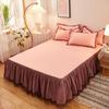 Solid Color Princess Style Brushed Bed Skirt with Dustproof Full Wrap