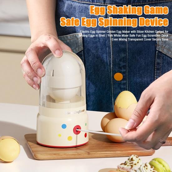 Centrifuga Uova Macchina per Uova d'Oro con Affettatrice Sbatti Uova nel Guscio Gadget da Cucina per Mescolare Uova nel Guscio Miscelatore Tuorlo Albume