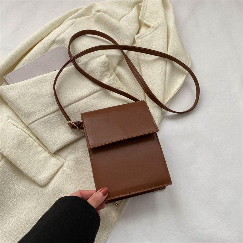 Simple Crossbody Tote Bag PU Leather Mini Phone Bag Ins Small Shoulder Bag  Women
