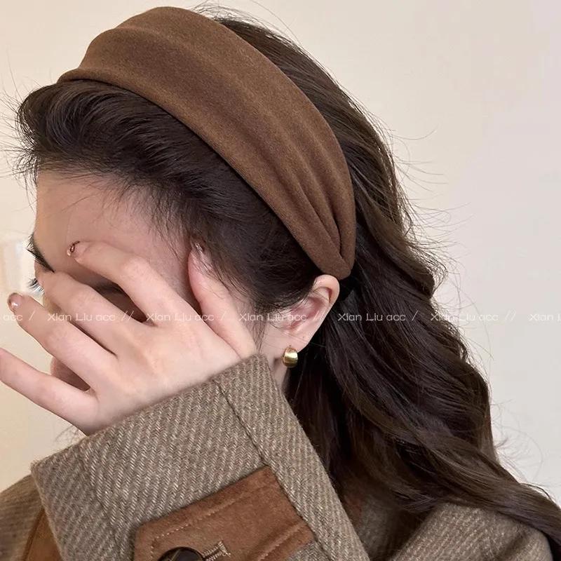 Vintage Solid Soft Cotton Hairband For Women Girls Sweet Hair Ornament Headband Hair Hoop Hair Band Fashion Hair Accessories