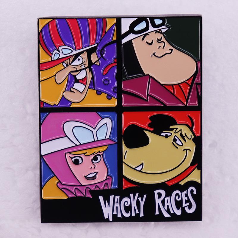 Wacky Races Cartoon Character Colorful Brooch
