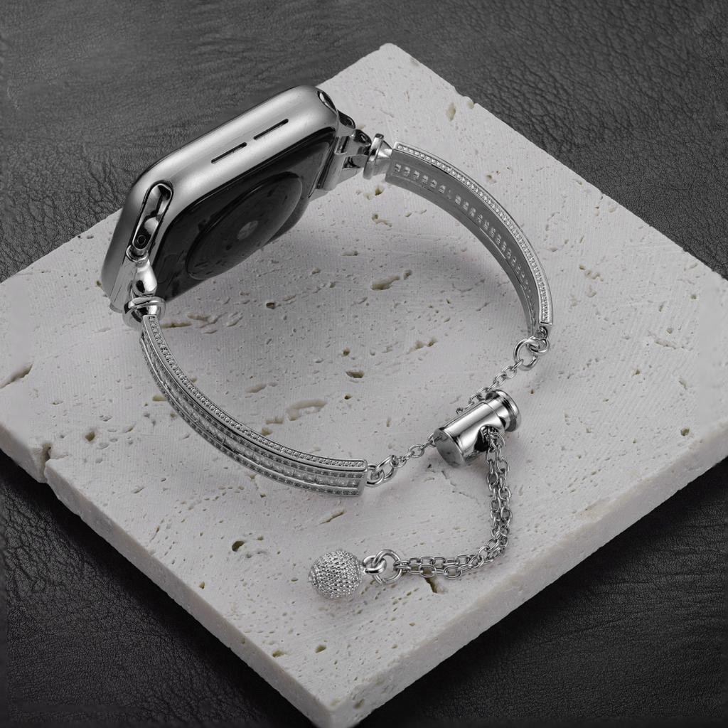 Shiny Diamond Bracelet for Apple Watch 38mm 40 41mm Women Slim Strap for Iwatch Series 11 10 42mm / 9 8 7 6 5 SE3 4 3 2 1 Band