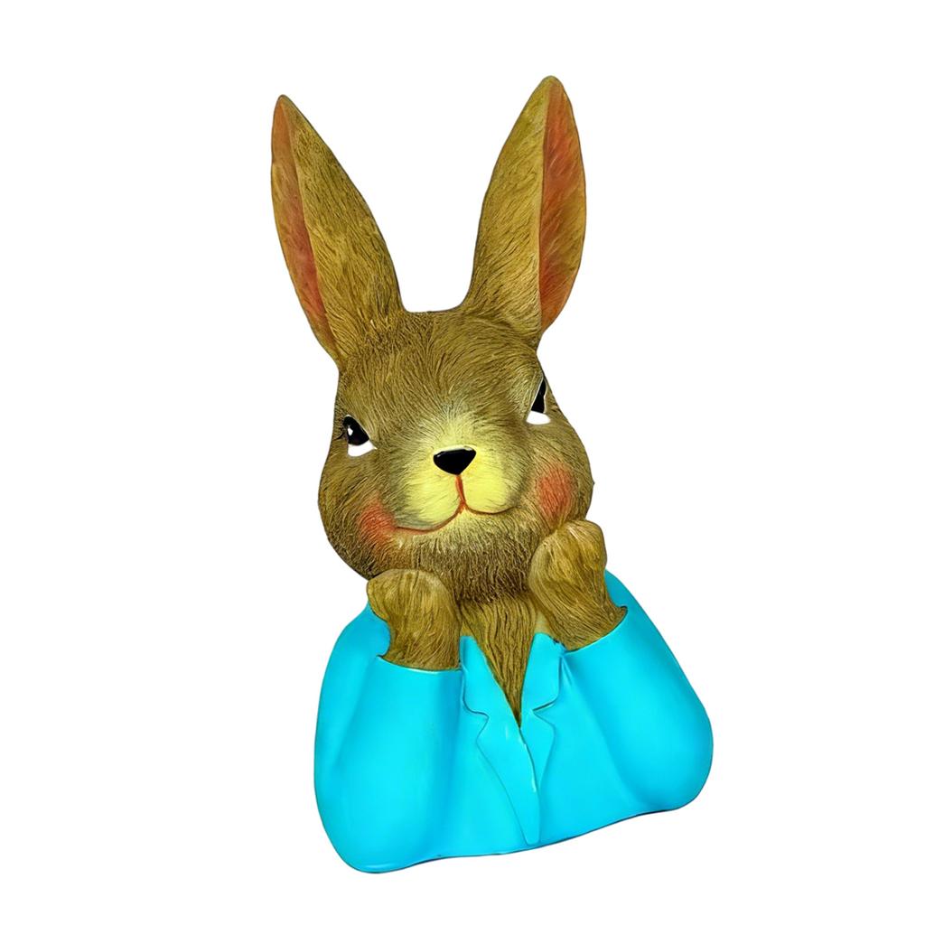 Artistic Resin Easter Rabbit Desktop Decors Handmade Holiday Gift Celebratory Rabbit Statue for Family Celebration