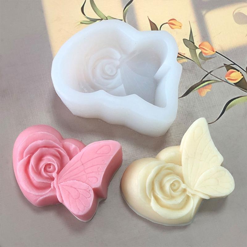 Butterfly Silicones Mould Flower Butterfly Candle Molds Baking Molds Casting Mould Craft Supplies for Cake Decorations