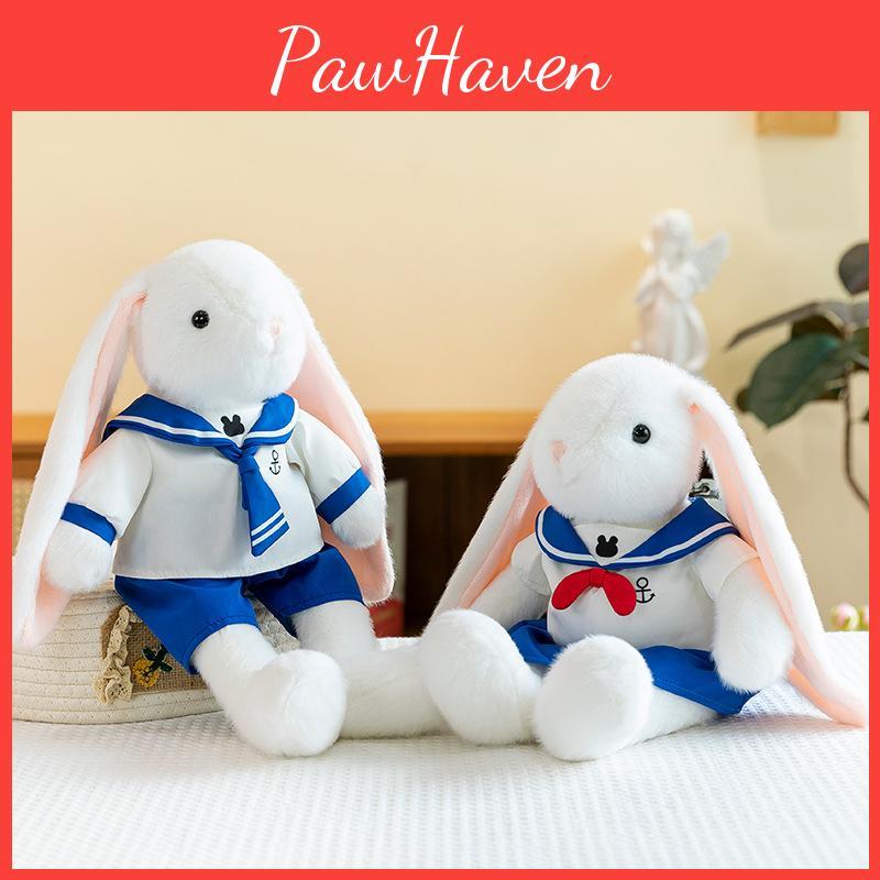 Cartoon Navy Rabbit Sailor Uniform Animal Stuffed Plush Toys Doll Gift Birthday