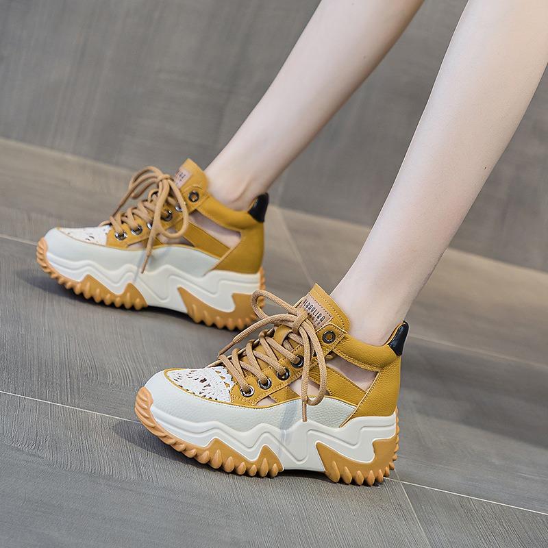 Leather Daddy Shoes Women's Summer Casual Retro Inner Elevation Shoes Platform Sandals