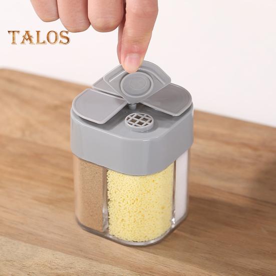 4-i-1 kjøkkenkrydderflaske Krydderbeholder med stor kapasitet BPA-fri fuktsikker salt og pepperkrukke Oppbevaringsflaske